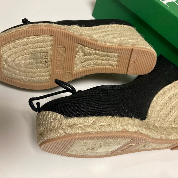 J.Crew Seville Made-in-Spain Espadrille Wedges - Black (NEW) - Picture 6 of 7